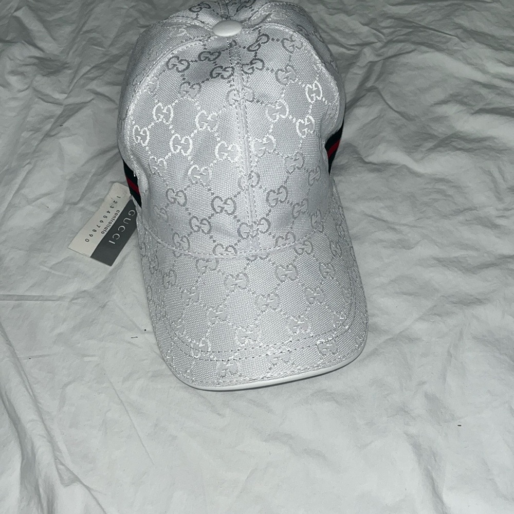 Gucci white Monogram Baseball Cap - Picture 2 of 7